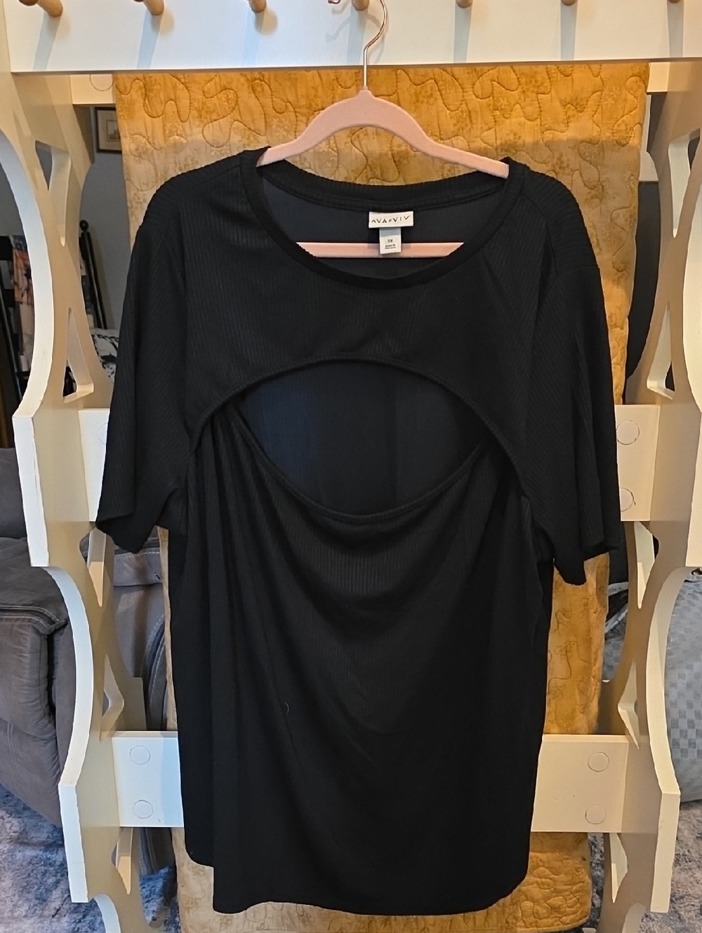 AVA VIV Black Cutout Nursing/Layered Tee